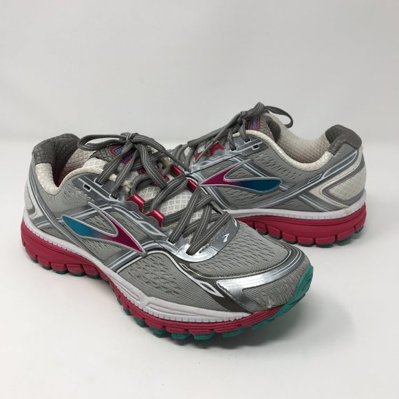 Brooks Ghost 8 Running Sneakers Silver Pink White - Picture 1 of 8